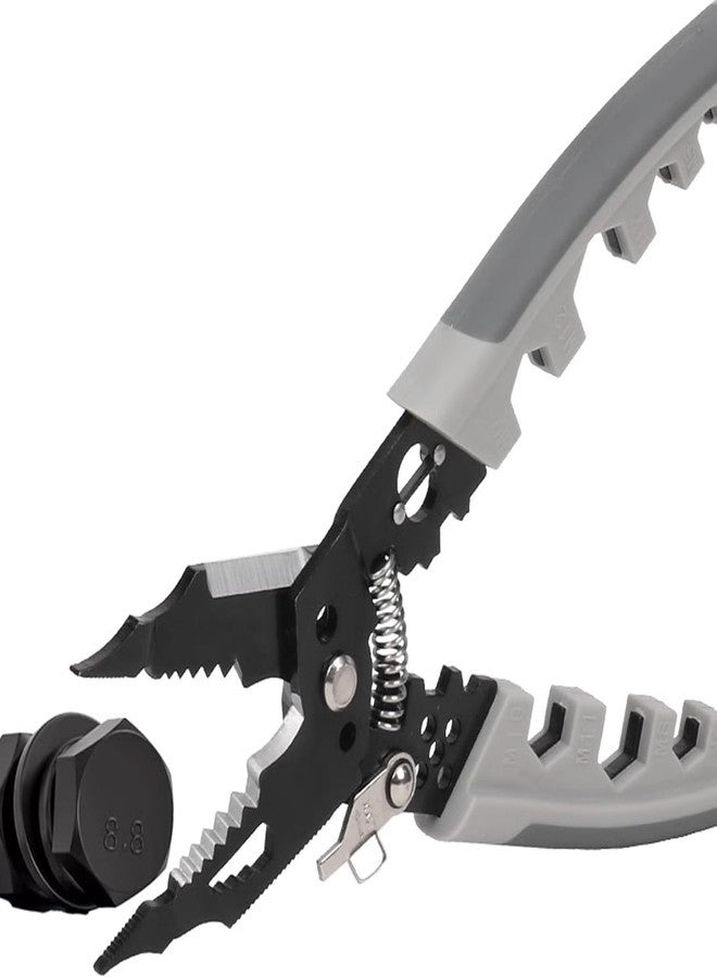 REWOP Multi-function Plier Tools Made of Stainless Steel with 11 Screwdriver bits with Safety Hook, Bottle Opener, Multifunction Pliers for Outdoor Backpacking & Gifting. (28 In 1 Plier With Wrench) - Image 5
